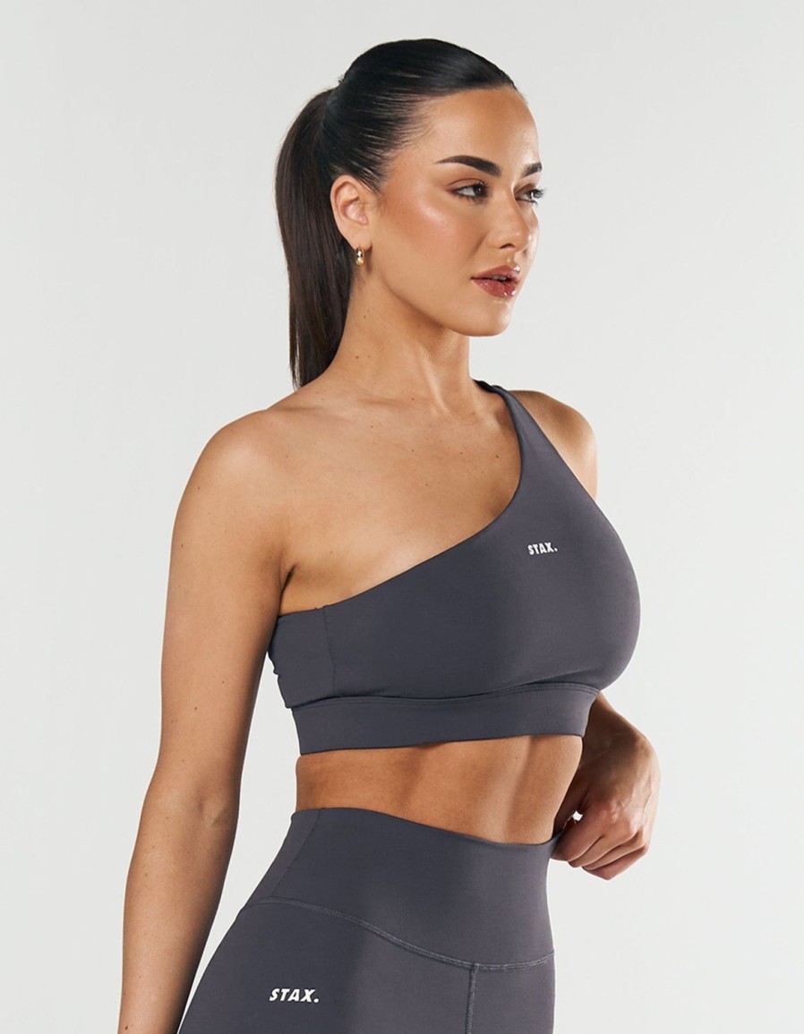 Women STAX Sports Bras & Crop Tops | Adira Crop Nandex Dark Grey