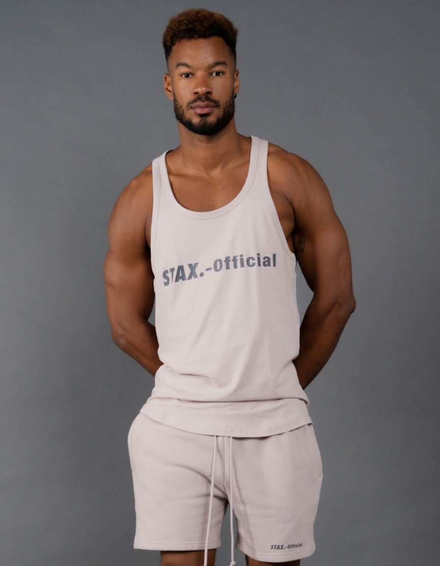 Men STAX T-Shirts & Vests | Drip 21 Mens Racer Sandstone