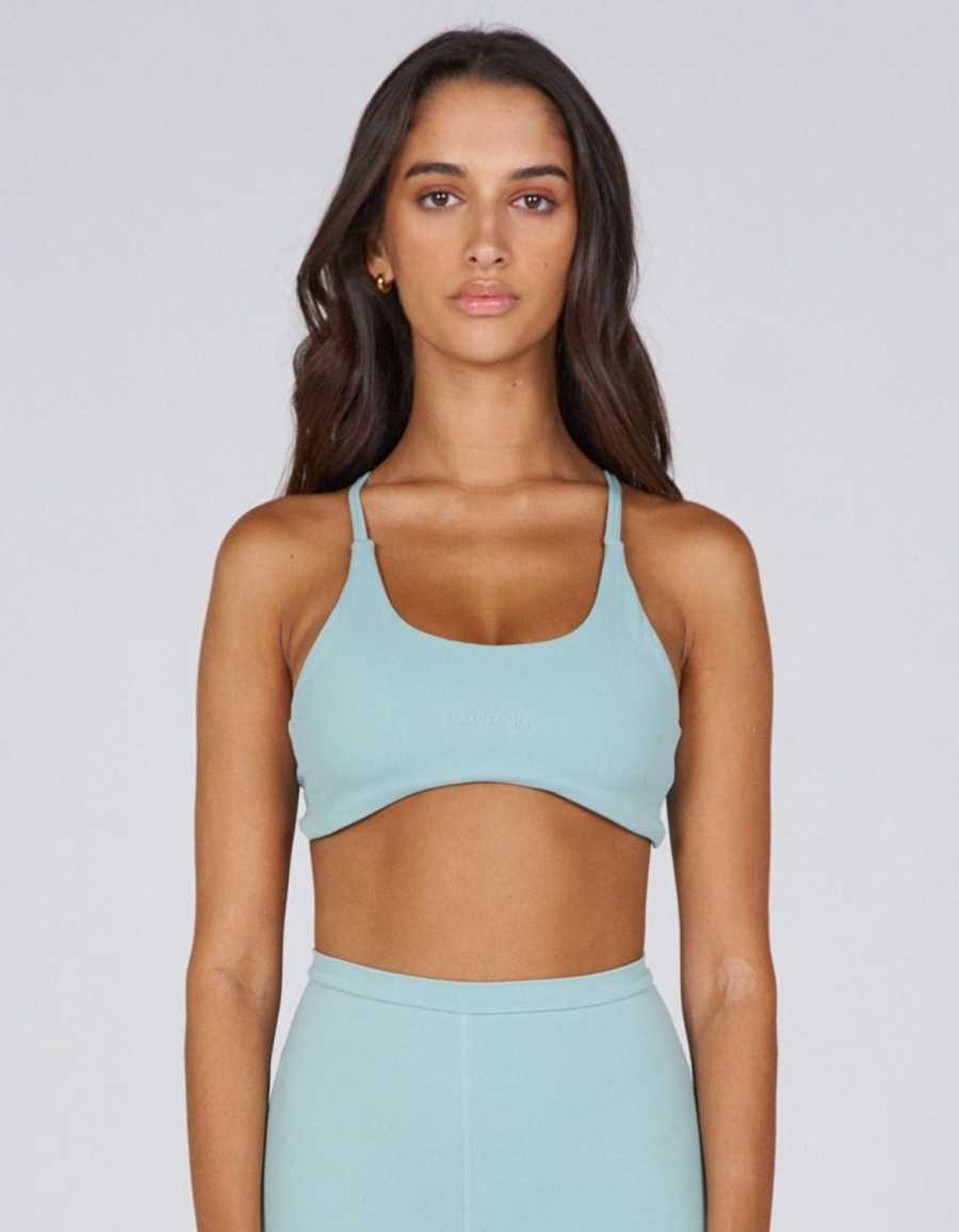 Women STAX Sports Bras & Crop Tops | Aw Sunset Crop Capri (Blue)