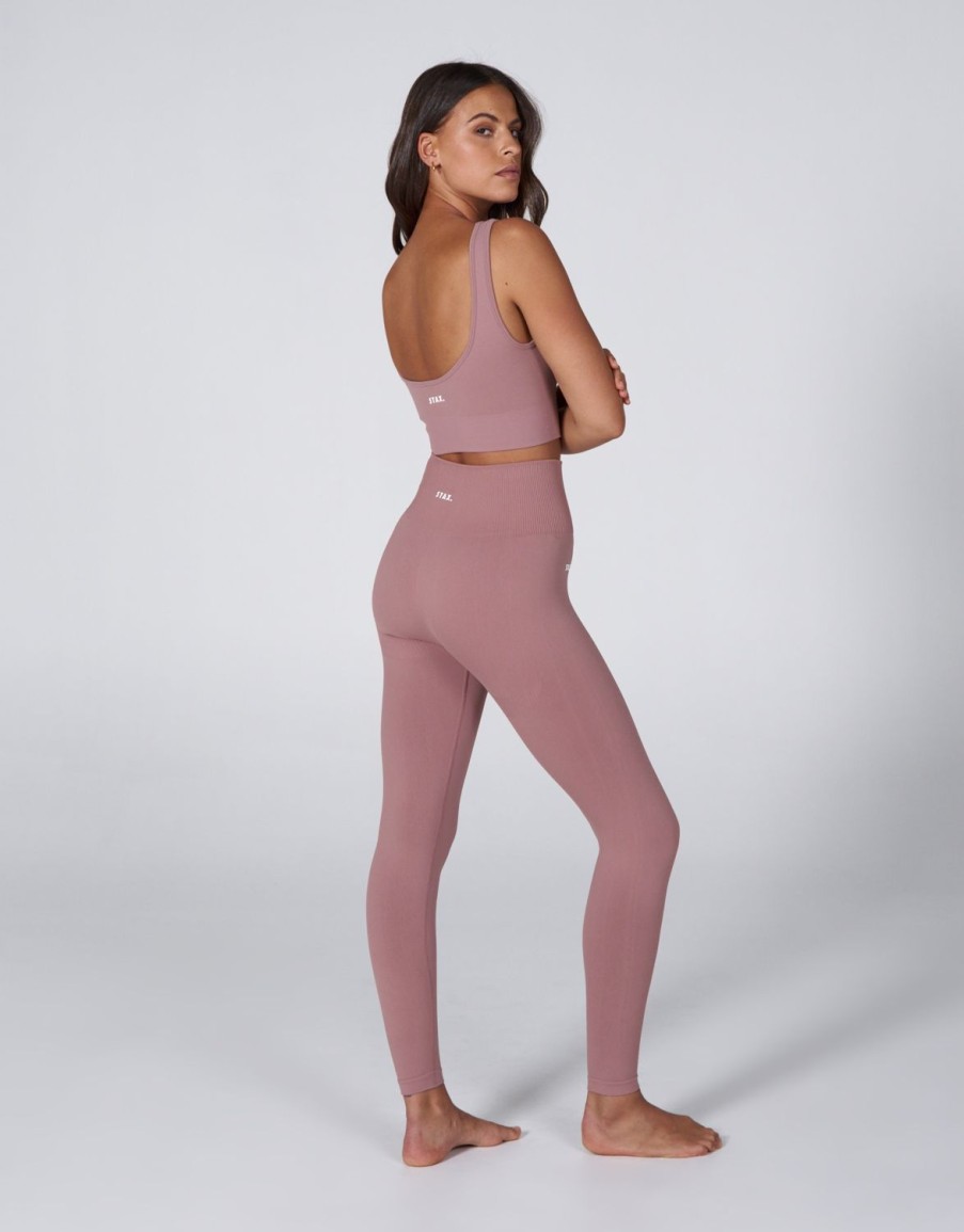 Women STAX Sports Bras & Crop Tops | Premium Seamless Favourites Low Back Crop Dusty Rose