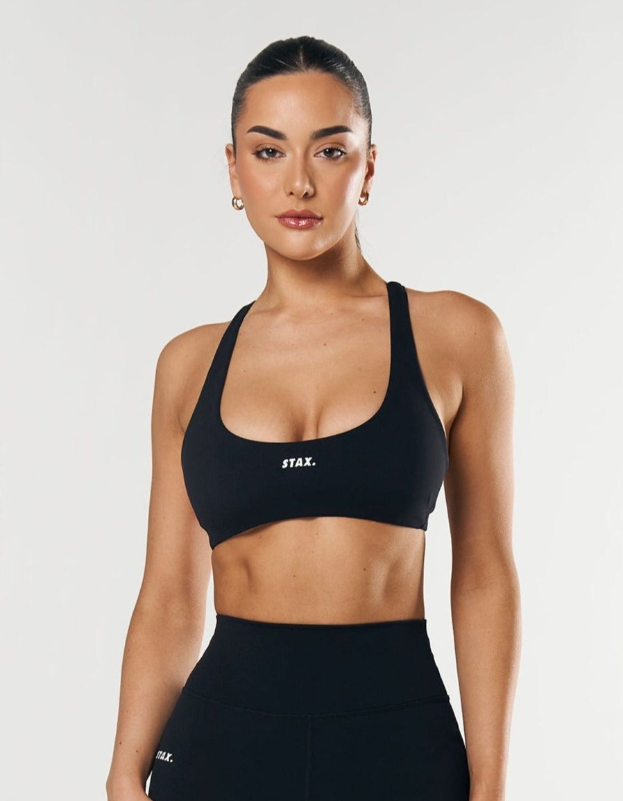 Women STAX Sports Bras & Crop Tops | Maia Crop Nandex Black