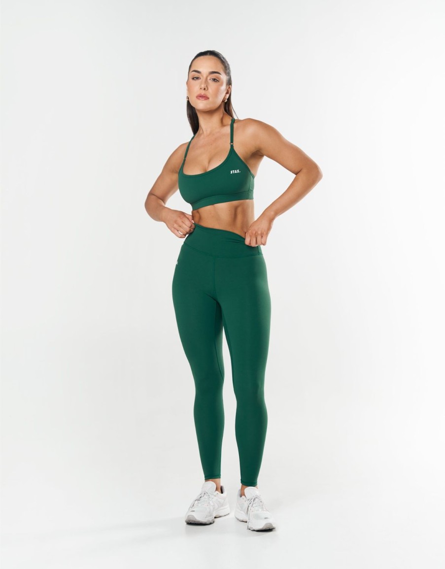 Women STAX Tights & Leggings | Full Length Tights Nandex Original Aspen Green