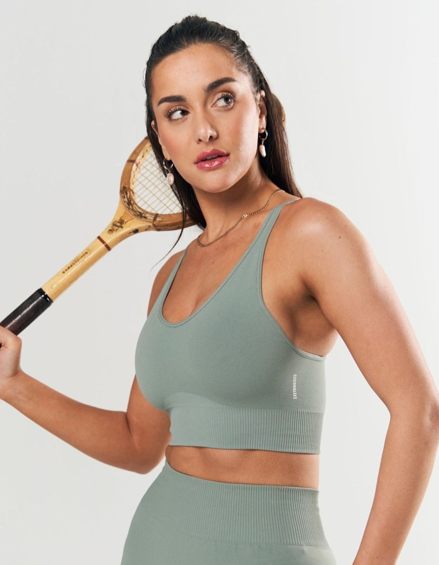 Women STAX Sports Bras & Crop Tops | Seamless Strappy Crop Blue