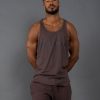 Men STAX T-Shirts & Vests | Drip 21 Mens Racer Dark Earth