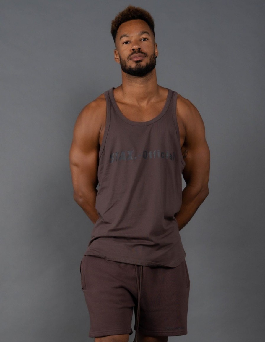 Men STAX T-Shirts & Vests | Drip 21 Mens Racer Dark Earth