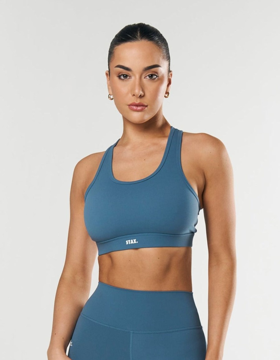 Women STAX Sports Bras & Crop Tops | Maverick Crop Nandex Dark Blue