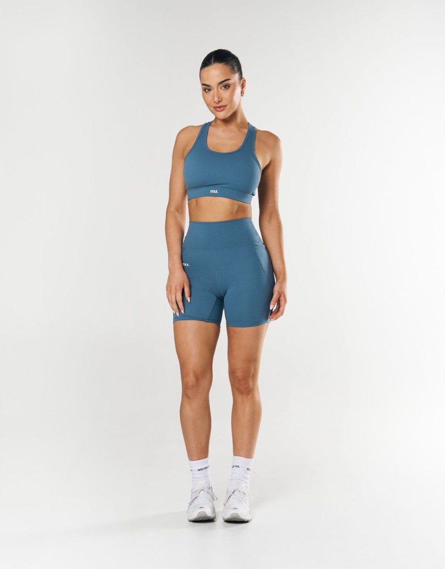 Women STAX Sports Bras & Crop Tops | Maverick Crop Nandex Dark Blue