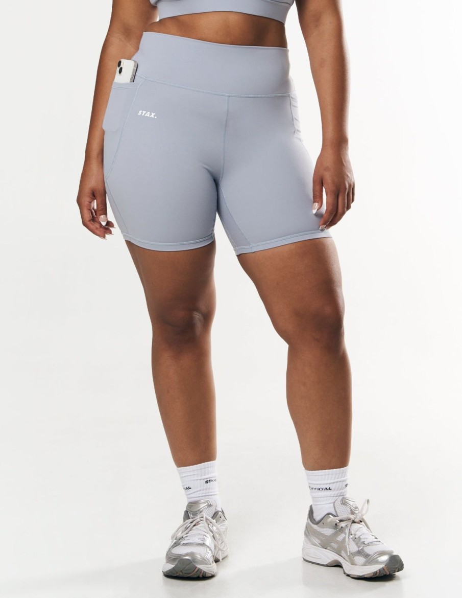 Women STAX Shorts | Phone Pocket Midi Bike Shorts Nandex Ocean