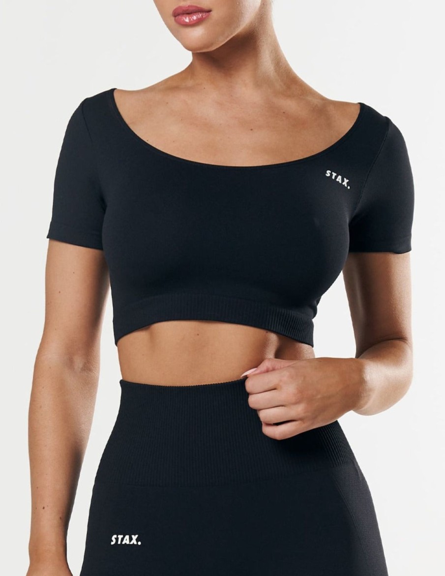 Women STAX Sports Bras & Crop Tops | Premium Seamless Scoop Tee Astro