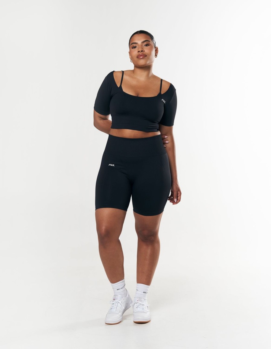 Women STAX Sports Bras & Crop Tops | Premium Seamless Scoop Tee Astro