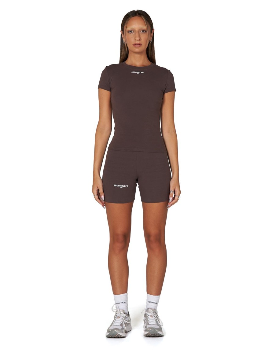 Women STAX Tanks & Singlets | Sl Bw Fitted Tee Sable Brown