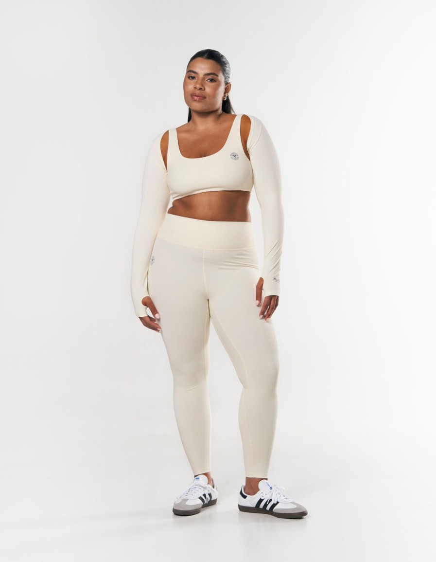 Women STAX Tights & Leggings | Racquet Club Full Length Tights Cream