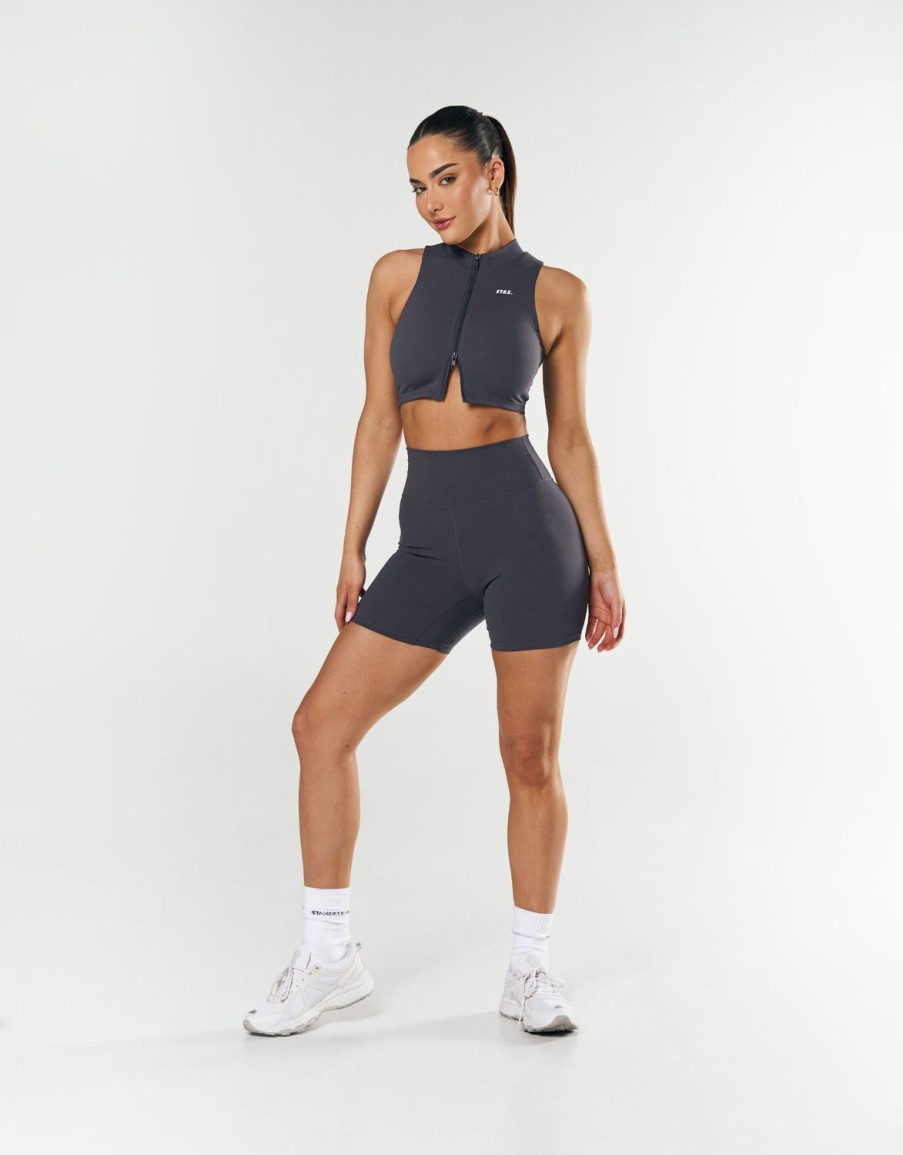 Women STAX Shorts | Midi Bike Shorts Nandex Dark Grey