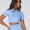 Women STAX Sports Bras & Crop Tops | Premium Seamless Favourites Cropped Tee Baby Blue