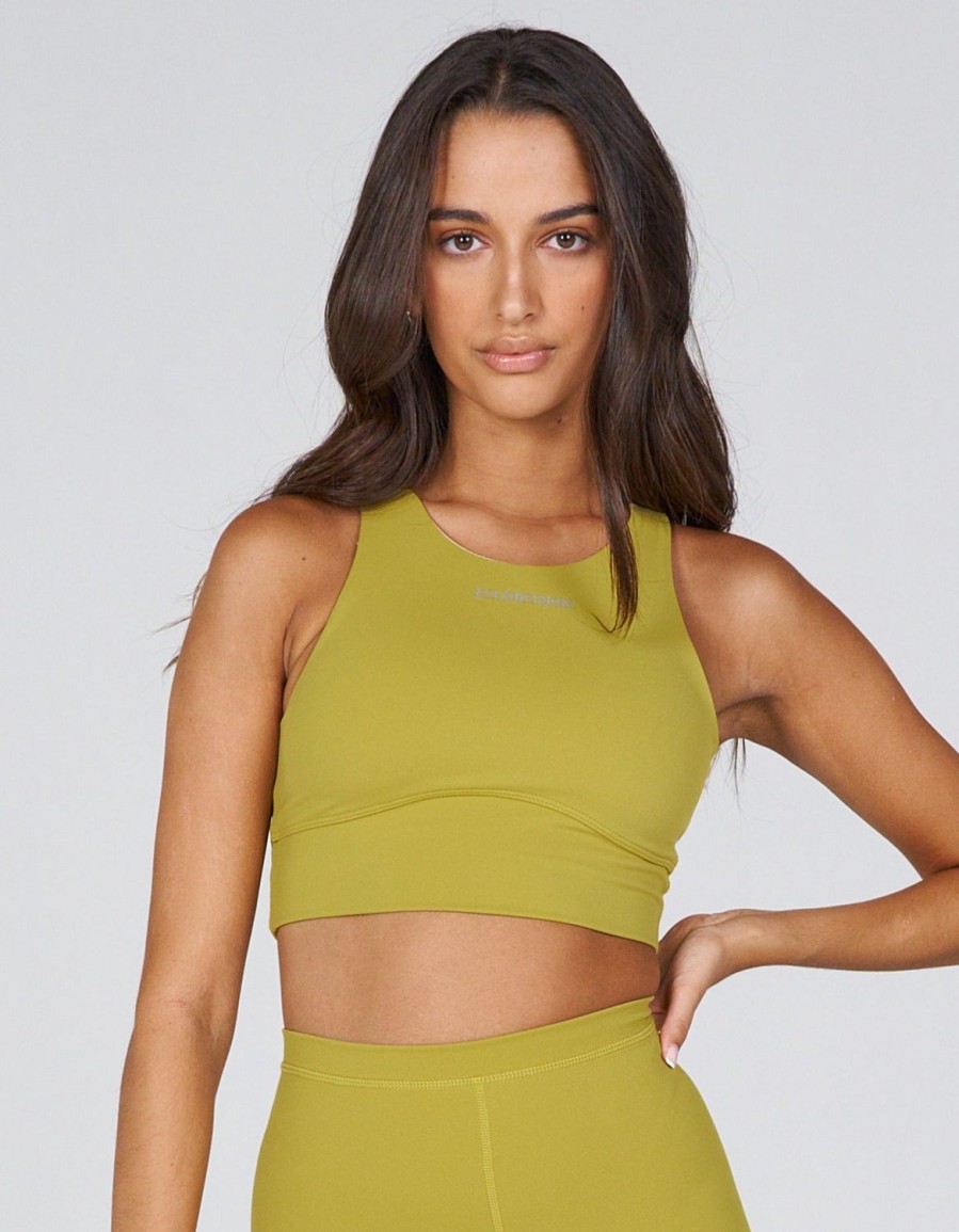 Women STAX Sports Bras & Crop Tops | Aw Crop Mustard (Sadzi)