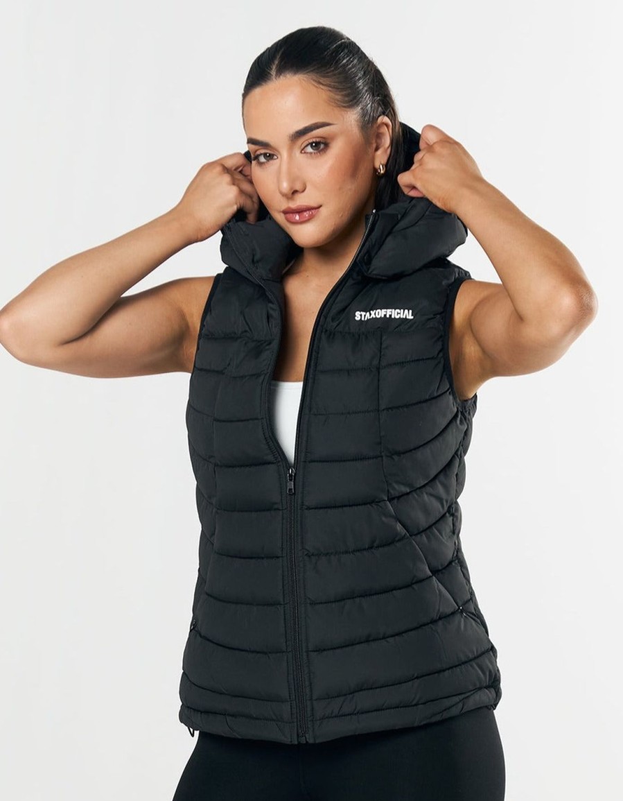 Women STAX Jackets & Coats | Official Sleeveless Puffer Black