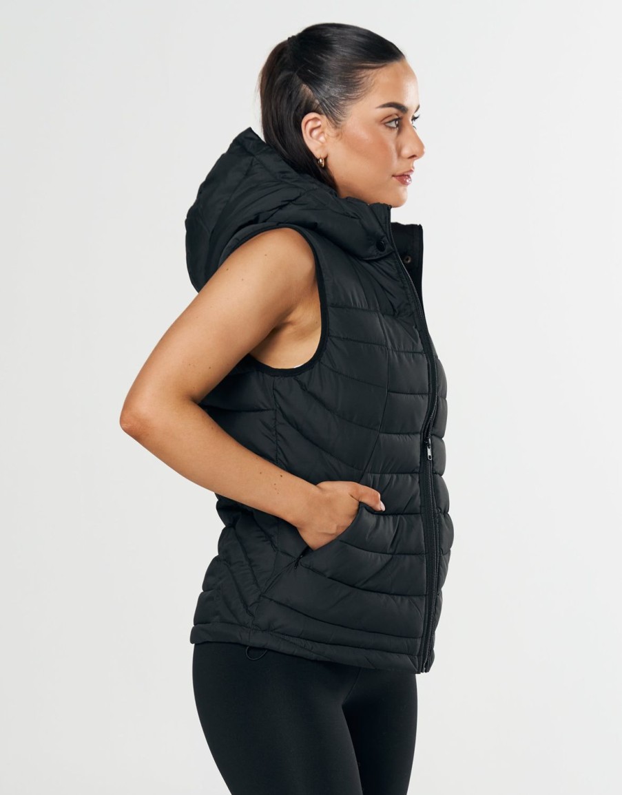 Women STAX Jackets & Coats | Official Sleeveless Puffer Black