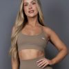 Women STAX Sports Bras & Crop Tops | Strappy Crop Nandex Rocky Brown