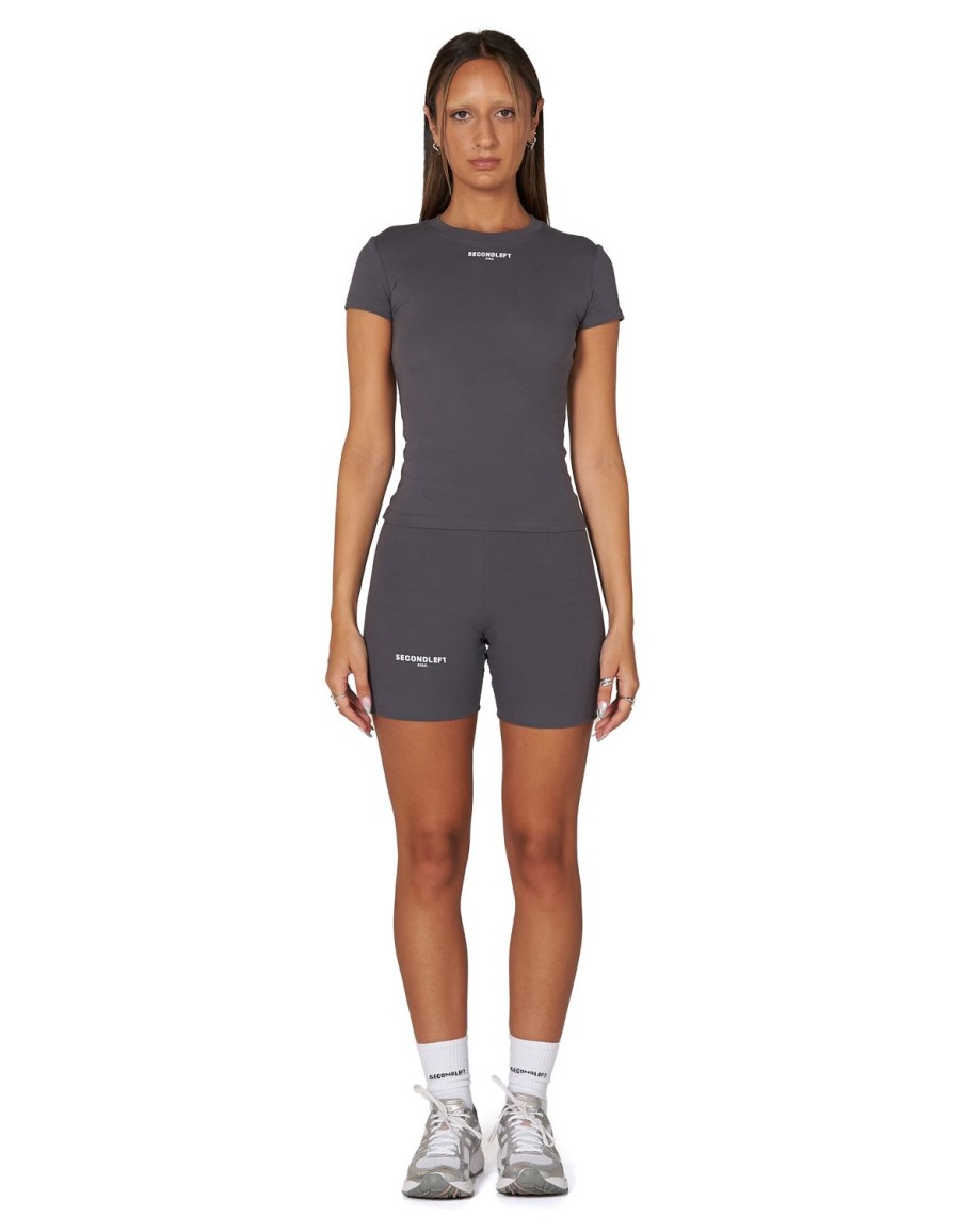 Women STAX Tanks & Singlets | Sl Bw Fitted Tee Storm Grey