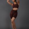 Women STAX Shorts | Premium Seamless Midi Bike Shorts V5.1 Umber