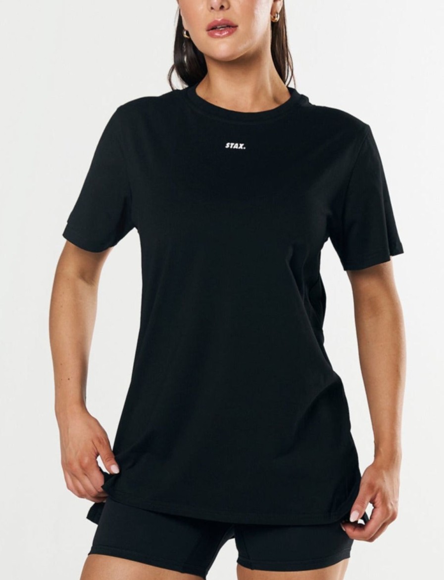 Women STAX Tees | Oversize Tee Black