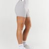 Women STAX Shorts | Phone Pocket Midi Bike Shorts Nandex Light Grey