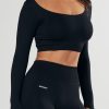 Women STAX Long Sleeve Tops | Seamless Scoop Long Sleeve Black