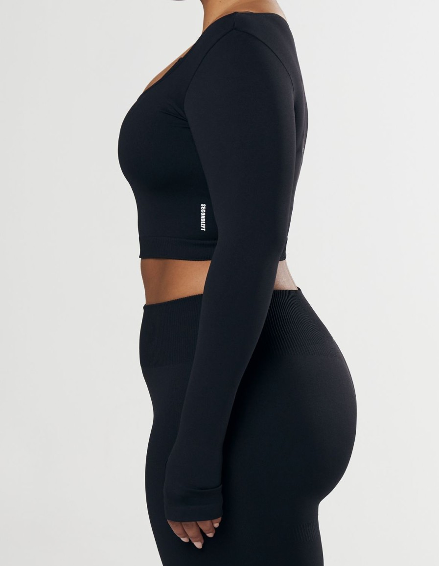 Women STAX Long Sleeve Tops | Seamless Scoop Long Sleeve Black