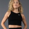 Women STAX Tanks & Singlets | Run Club 2 Cotton Cropped Tank Black