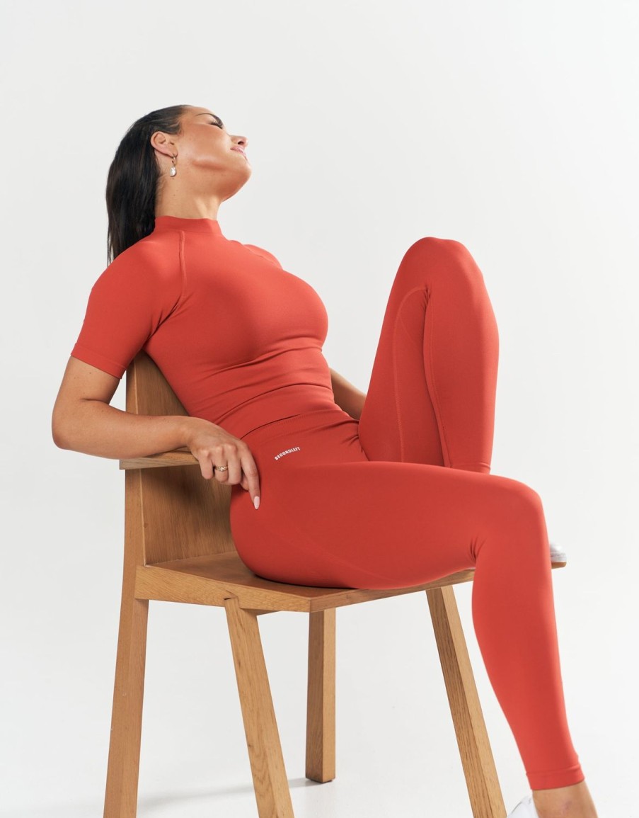 Women STAX Tights & Leggings | Seamless Full Length Tights Red