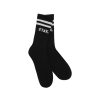 Women STAX Socks | Unisex Crew Socks Black Striped