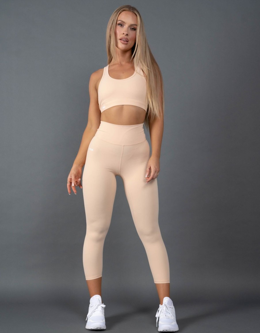 Women STAX Sports Bras & Crop Tops | Classic Crop Nandex Ecru Peach