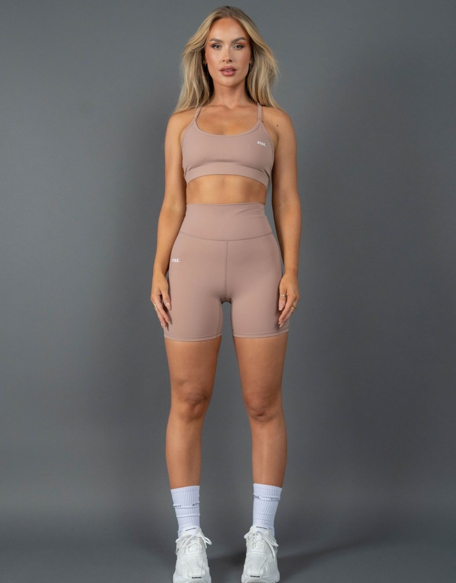 Women STAX Shorts | Midi Bike Shorts Nandex Warm Clay Taupe