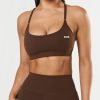 Women STAX Sports Bras & Crop Tops | Strappy Crop Nandex Raw Umber Brown