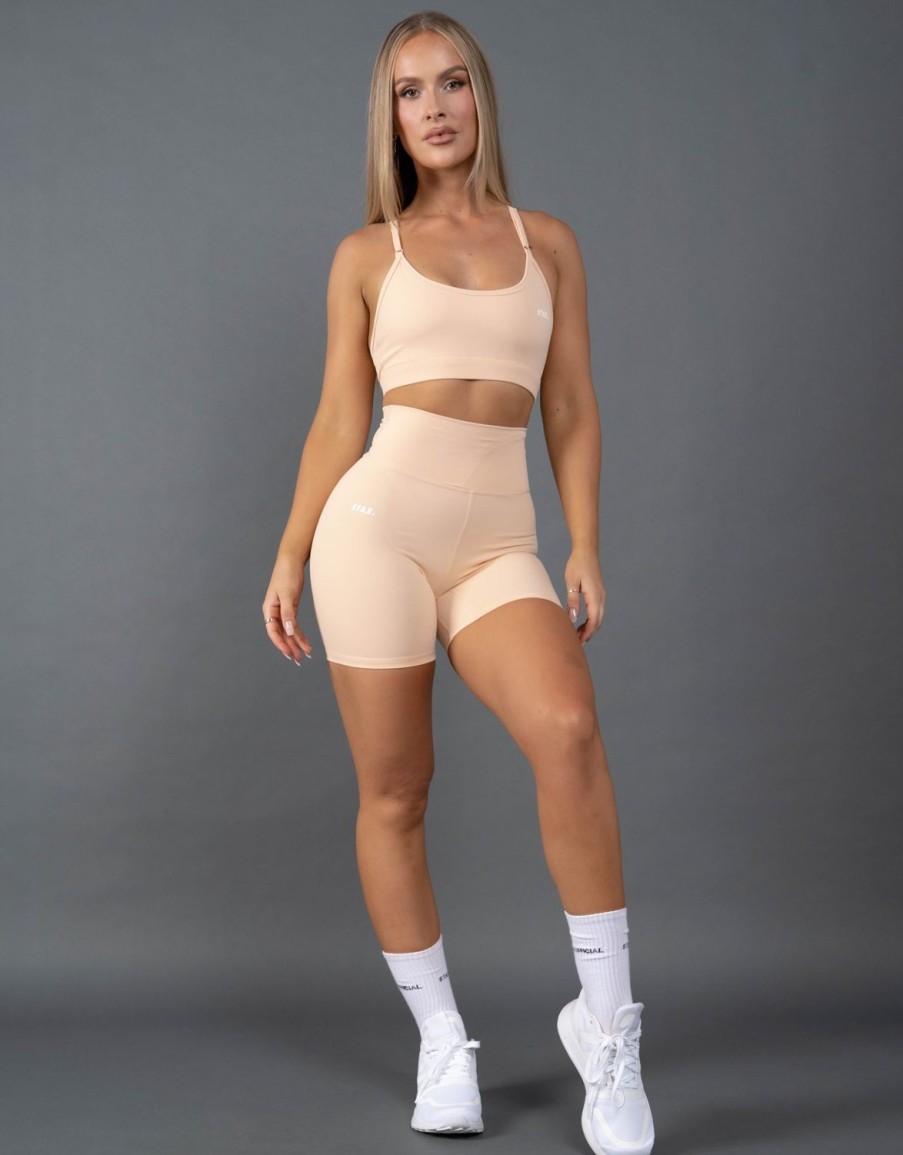 Women STAX Shorts | Midi Bike Shorts Nandex Ecru Peach