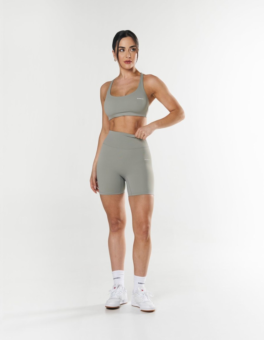 Women STAX Shorts | Midi Biker Shorts Nandex Grey