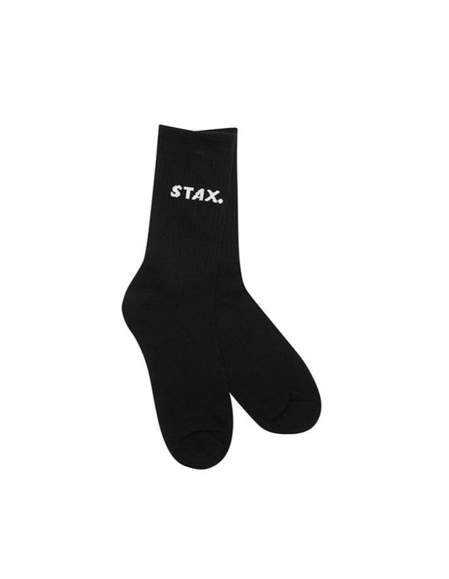 Women STAX Socks | Unisex Crew Socks Black