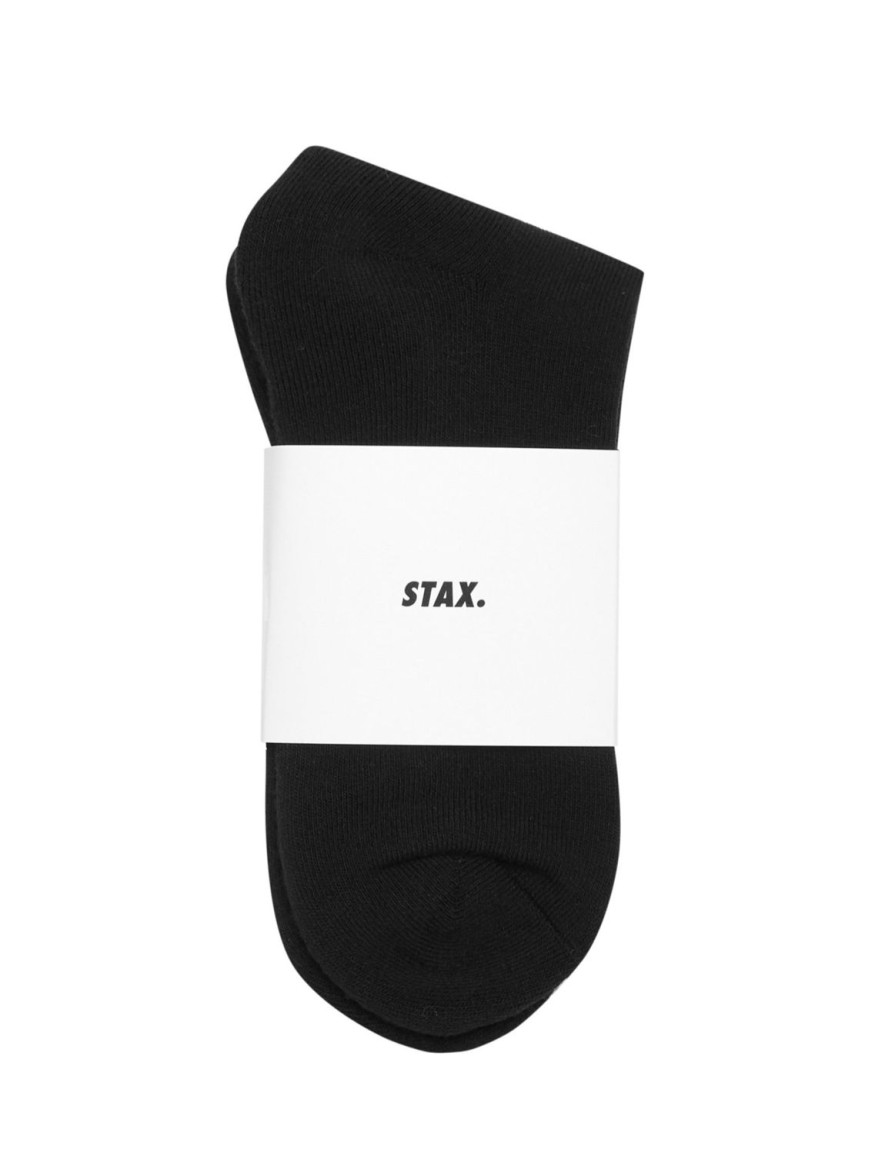 Women STAX Socks | Unisex Crew Socks Black