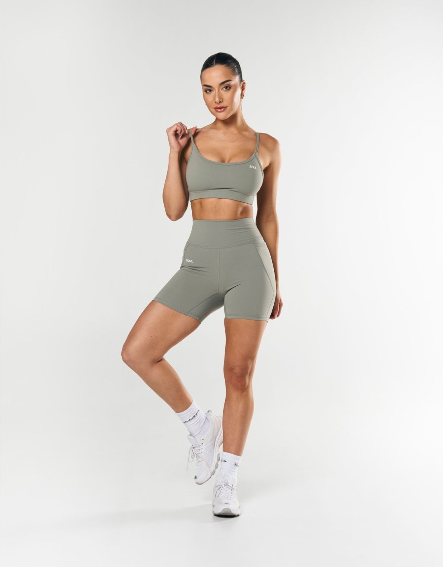 Women STAX Shorts | Phone Pocket Midi Bike Shorts Nandex Sage