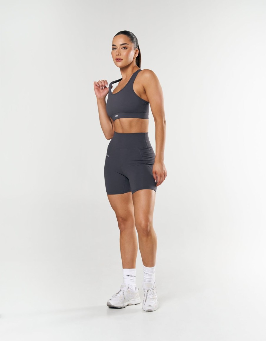 Women STAX Sports Bras & Crop Tops | Maverick Crop Nandex Dark Grey