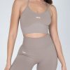 Women STAX Sports Bras & Crop Tops | Premium Seamless V6 Strappy Crop Akira (Beige)