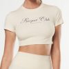 Women STAX Tanks & Singlets | Racquet Club Cropped Tee Cream