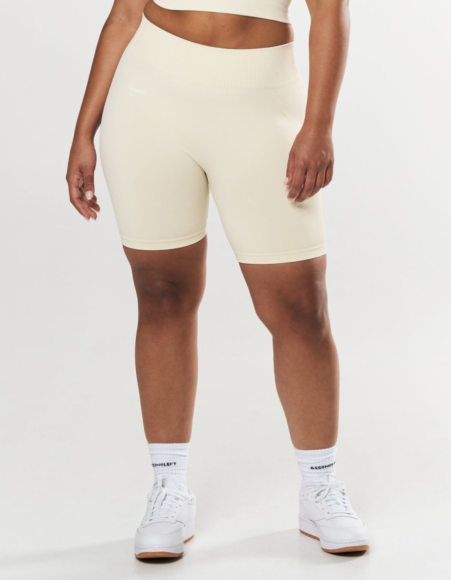 Women STAX Shorts | Seamless Midi Biker Shorts Butter