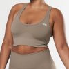 Women STAX Sports Bras & Crop Tops | Premium Seamless Summer Racer Crop Brown