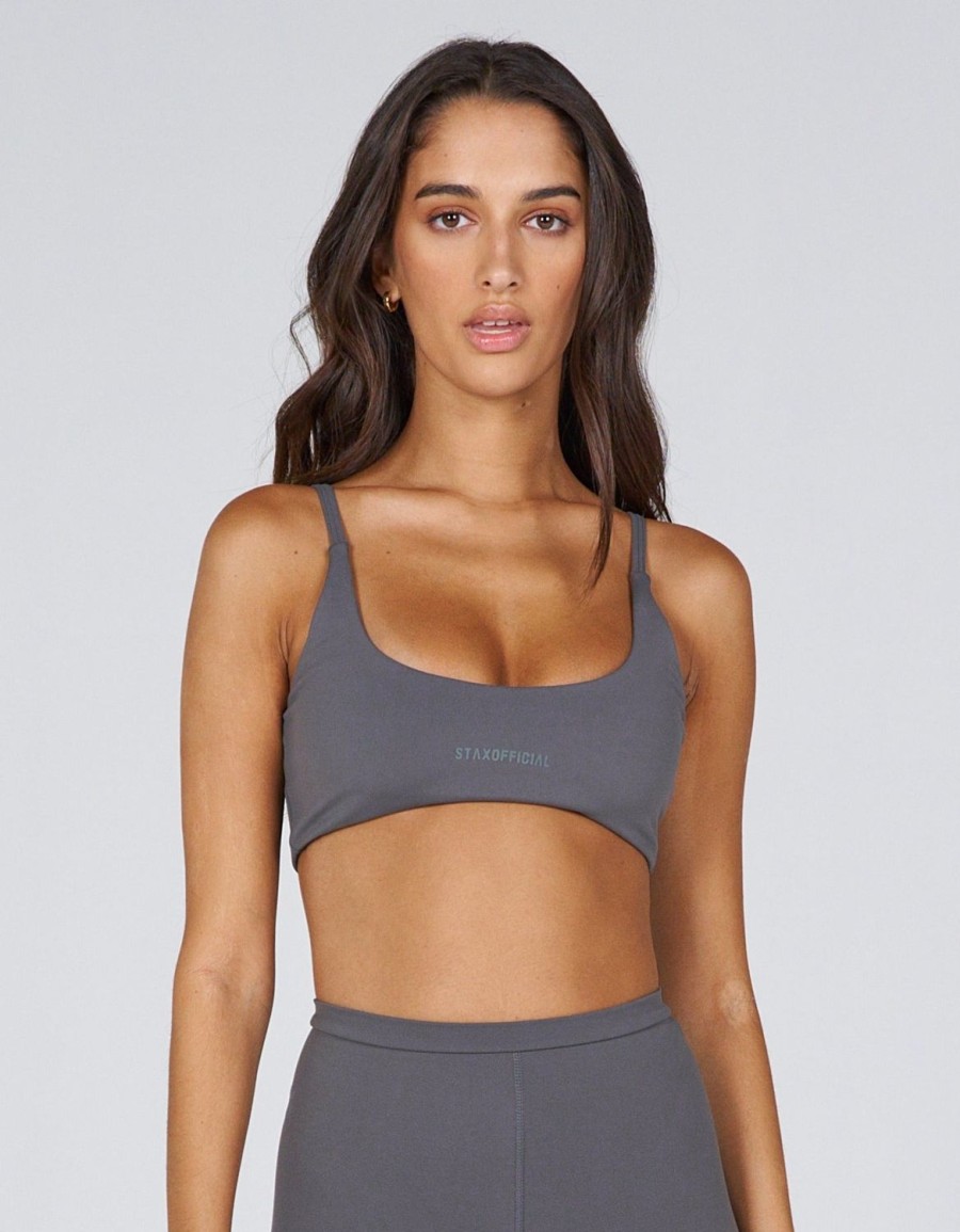 Women STAX Sports Bras & Crop Tops | Aw Desert Crop Ash (Grey)