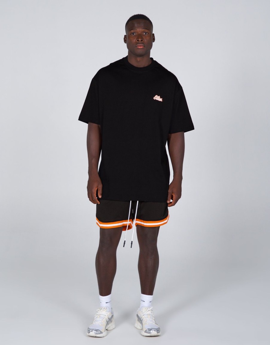 Men STAX T-Shirts & Vests | Court Drip Basketball Tee Black & Orange