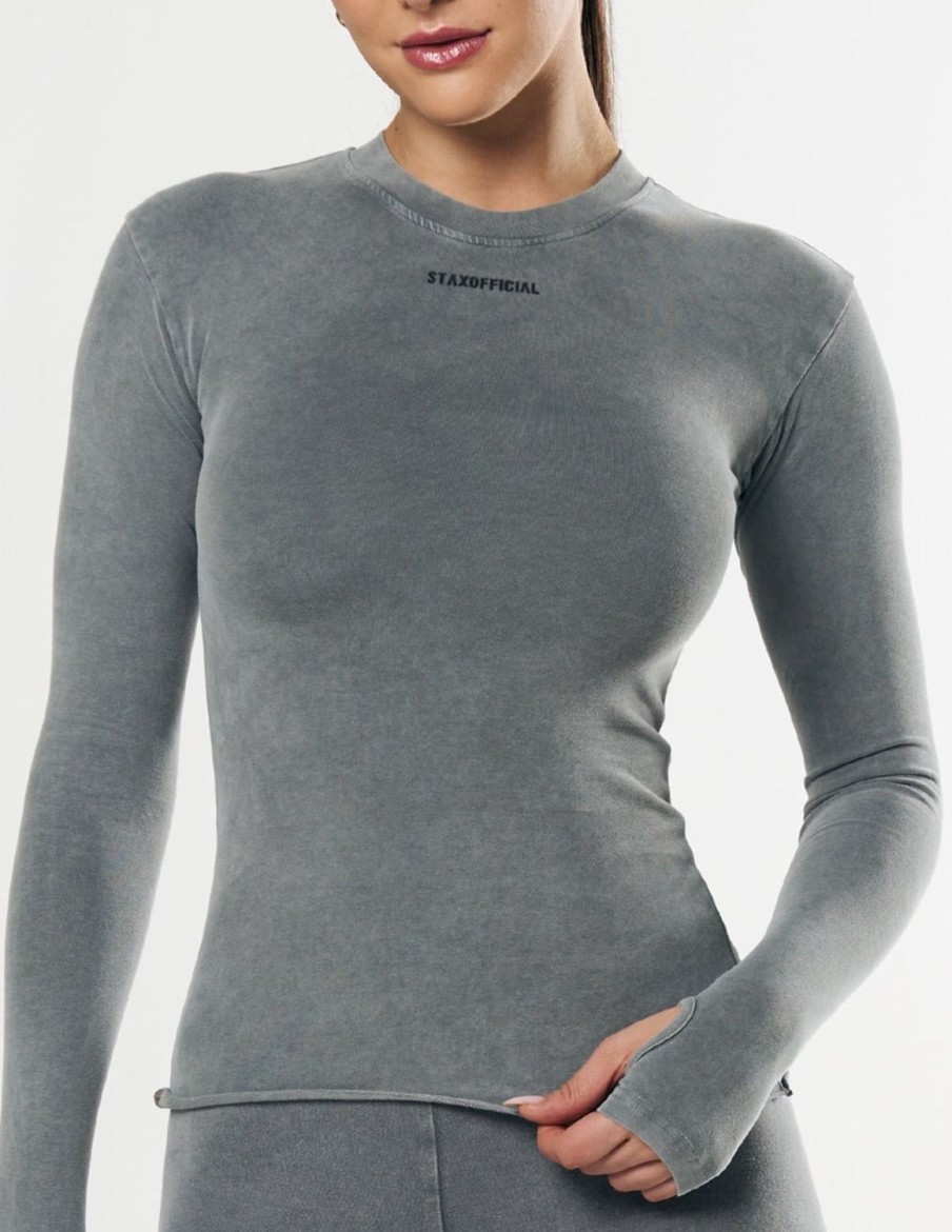 Women STAX Long Sleeve Tops | Oos Long Sleeve Stone