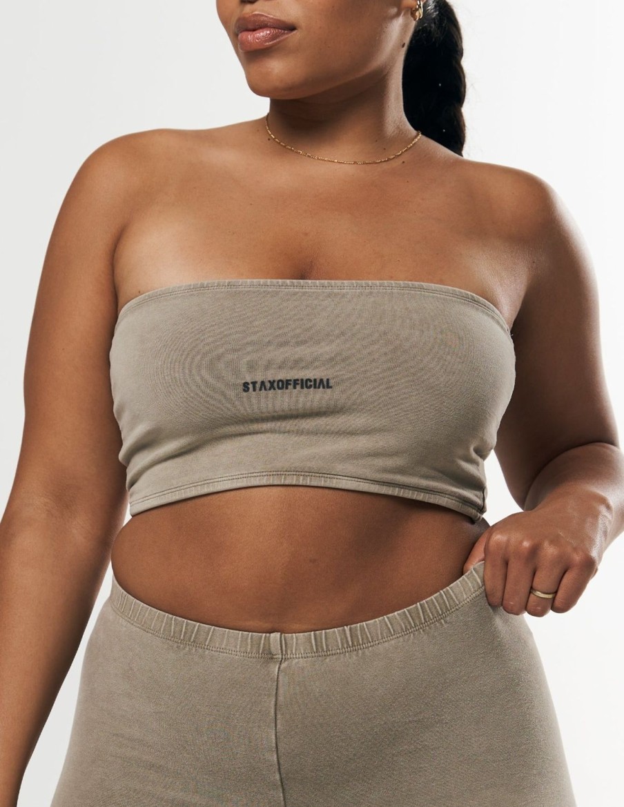 Women STAX Sports Bras & Crop Tops | Oos Bandeau Earth