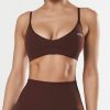 Women STAX Sports Bras & Crop Tops | Premium Seamless Bralette Umber