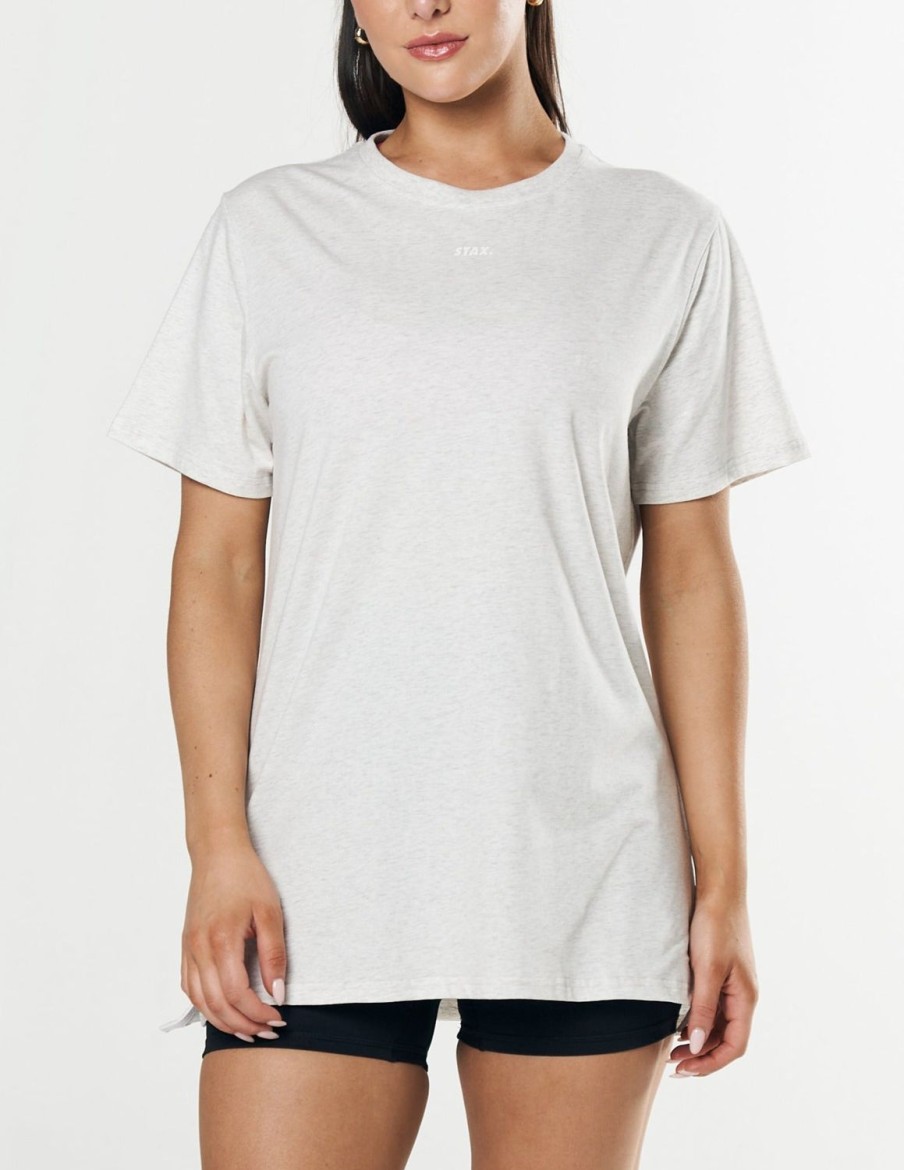 Women STAX Tees | Oversize Tee Grey Marle